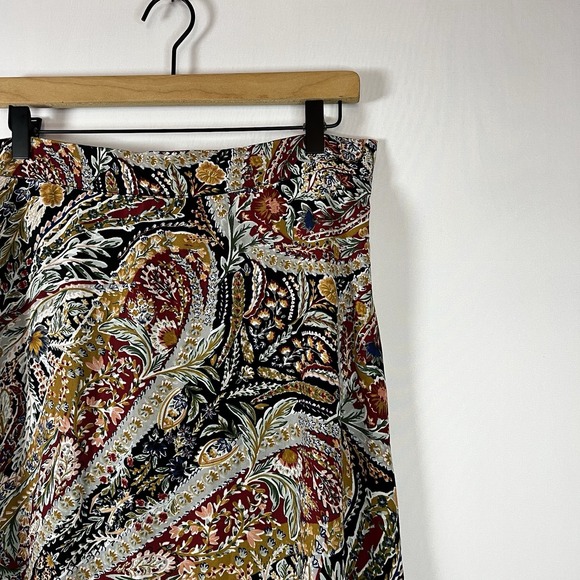 Vince Camuto Skirt Women Size Large Tapestry Paisley Pattern Pull On Midi Lined - Picture 2 of 9
